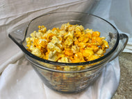 Cheddar Overload popcorn in a bowl