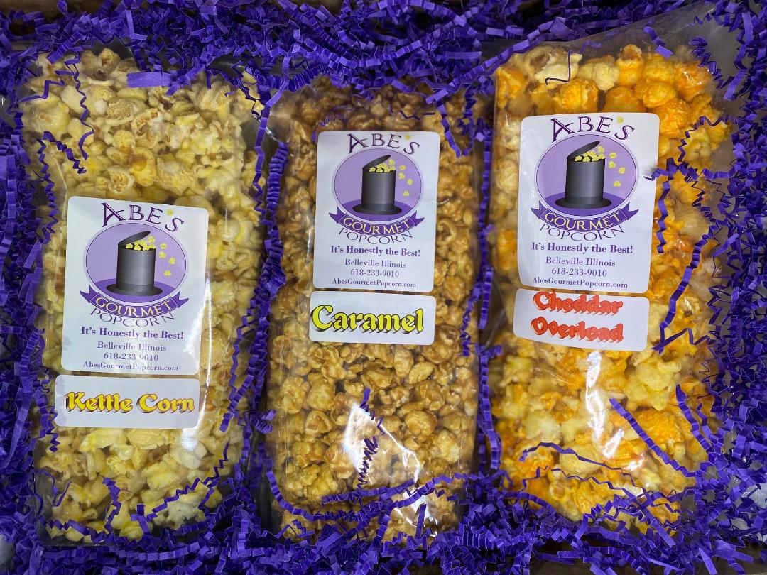 Overload Popcorn Sweet N Cheesy (Caramel, Cheddar Overload, Kettle) – Abe's Gourmet ...