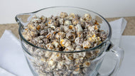 Silver Bells popcorn in a glass bowl.
